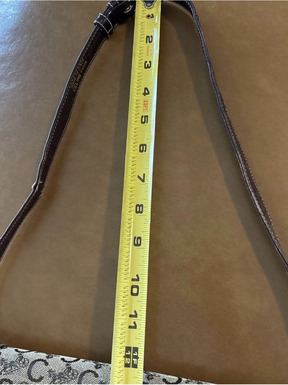 Vintage Celine Horsebit Canvas And Leather Shoulder Bag RARE - Picture 14 of 16